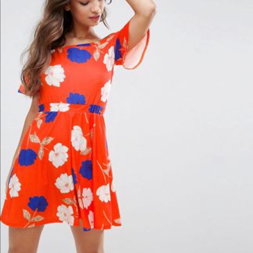 ASOS mini floral print skater dress